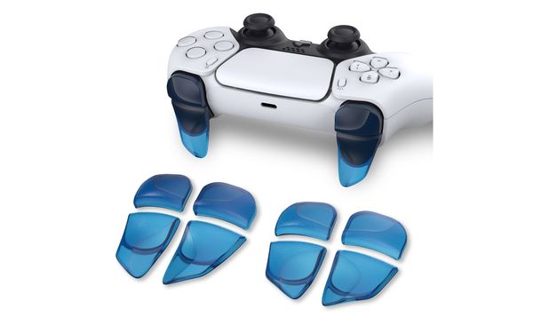 PlayVital Performance 2 Pairs Shoulder Buttons Extention Triggers For DualSense Controller - Clear Blue