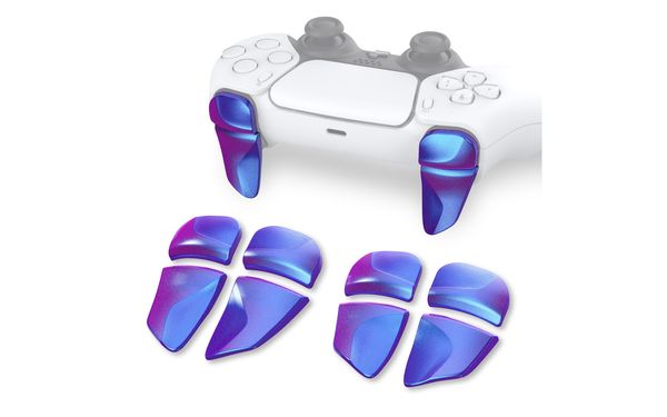 PlayVital Performance 2 Pairs Shoulder Buttons Extention Triggers For DualSense Controller - Chameleon Purple