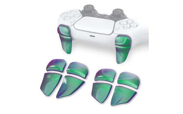 PlayVital Performance 2 Pairs Shoulder Buttons Extention Triggers For DualSense Controller - Chameleon Green